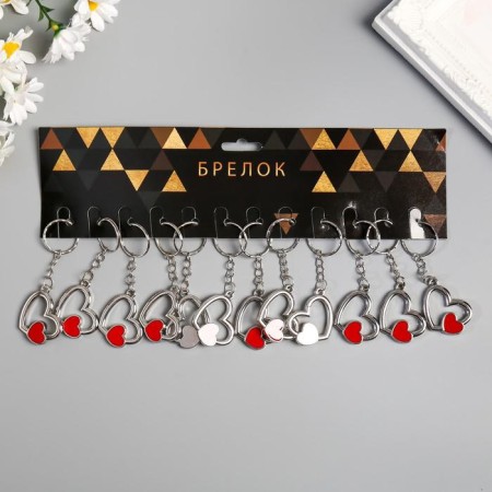 Trick Metal "Double Heart" silver with red 2.6x3 cm-2