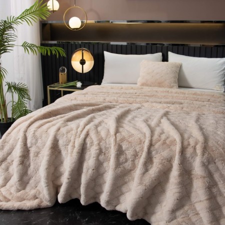 Bernard blanket, size 160x220 cm, cream color-1