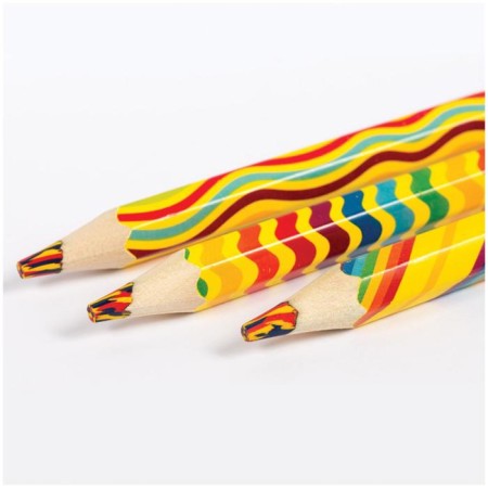 Pencil with a multi-color barrel of the multi-gun, "raccoon and rainbow", thickened-2