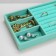 Steam for jewelry 3 cells and 7 strips for rings, phlock, 21 × 12.3 × 2.5 cm, turquoise color