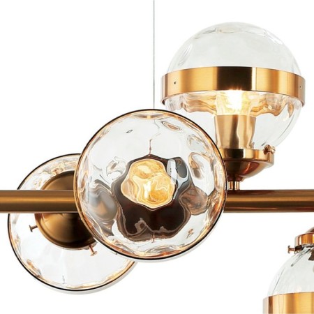 Suspended chandelier SOGNO 9XE27 40W, size 120x39.5x38-150 cm, bronze color-1