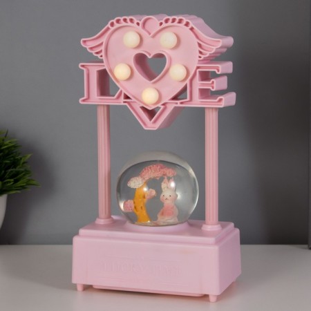 Night -bend musical "Snow Shar" 5XLED from batteries 3AAA pink 6.5x11x21cm Risalux-1