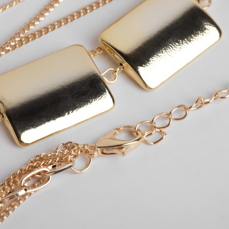 Set 2 objects: earrings, “unison” beads rectangles, color gold, 80 cm-4
