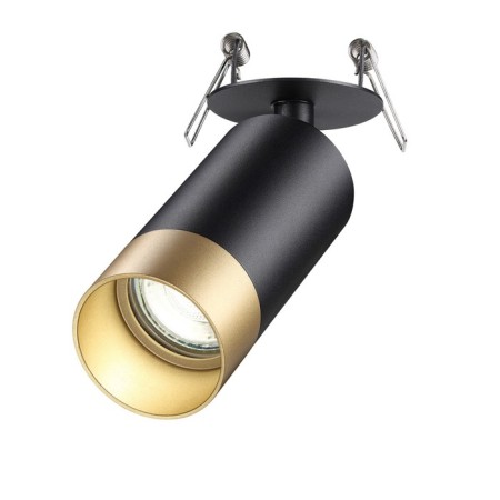 Lamp built -in Novotech. SLIM, 9W, GU10, 155x60x60 mm, black color, gold-3