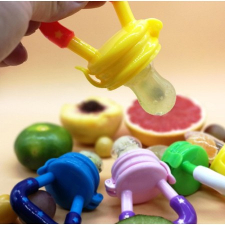 Nibbler for feeding, with silicone mesh, yellow color-9