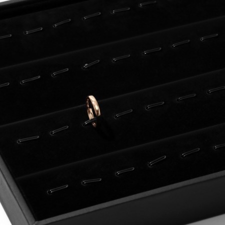 Stand for rings with hooks 56 seats, 35 × 24 × 3 cm, black color-1