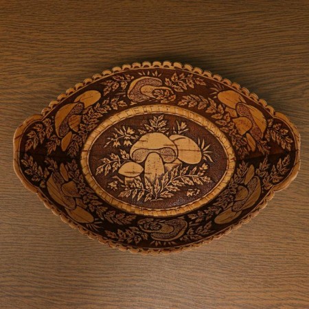 Oval "mushroom" d 21.5 cm; Sh 17 cm; 8.5 cm, birch bark-1