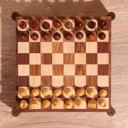 Board game 3V1 (chess + domino + cubes), board 20x20 cm, tree shisham-6