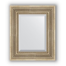 Mirror with fatset in the baguette frame - Silver Aqueduct 93 mm, 47 x 57 cm, EvoForm