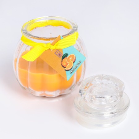 Aromatic candle in the bank "pot", orange, 9x7.5cm-2