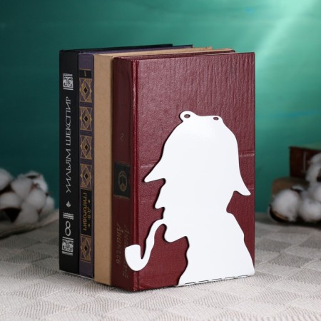 Holder-stand for books "Detective" set 2pcs, 15x10x10cm, white