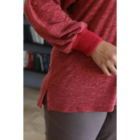 Pulover female, size 56, red color-7