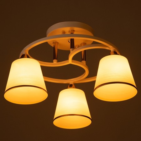 Rose chandelier 3x40W E27 white, gold 42x42x23cm-2