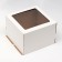 Box for a cake with a window, white, 26.5 x 26.5 x19 cm