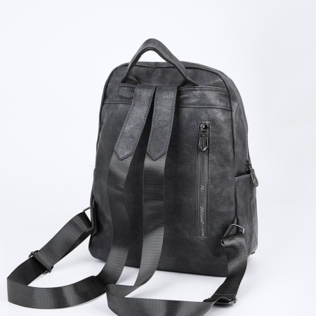 Women's backpack made of artificial leather with lightning, 2 pockets, color gray color-4