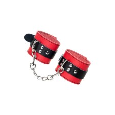 Handcuffs Toyfa Theater, leather, 23 cm, red