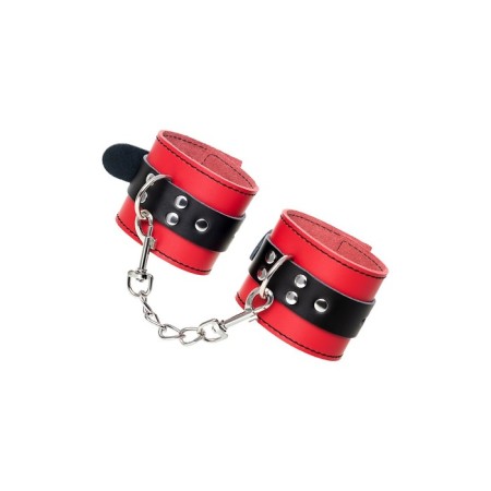 Handcuffs Toyfa Theater, leather, 23 cm, red