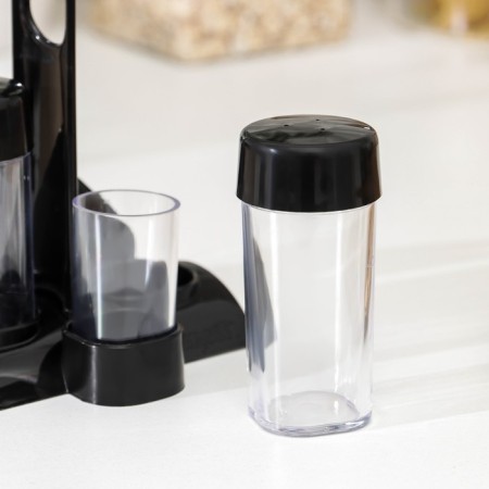 Set for spices "Rondo. Present ", 3 pcs on a stand with a napkin, the color is black-6