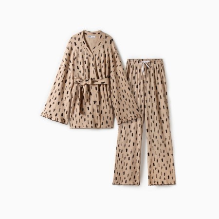 Новый год. Пижама женская (рубашка и брюки) KAFTAN "Елки" размер 44-46-7