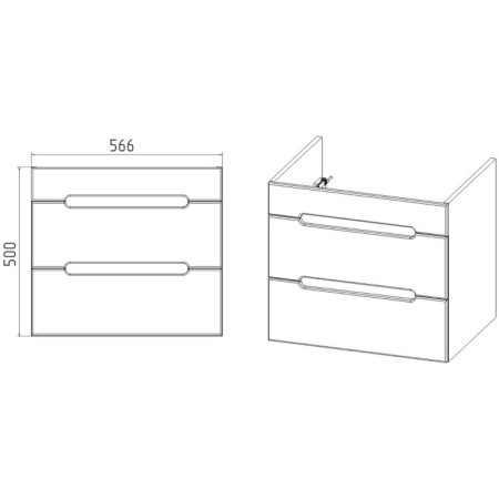 Viant Viant "Marseille" 2 boxes, suspended, 430x560x500 mm, with COMO 60 shell-3