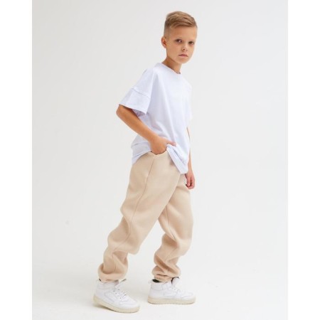 Children's pants Minaku: Basic Line Kids, beige color, height 146-3