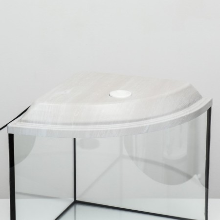 Aquarium "Sector" corner with a lid, 40 liters, 40 x 40 x 36/41.5 cm, bleached oak-3