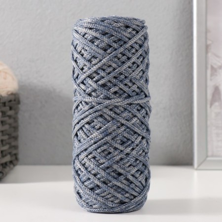 Knitting cord 35% cotton, 65% polypropylene 3 mm 85m/160 ± 10 g (jeans/gray)