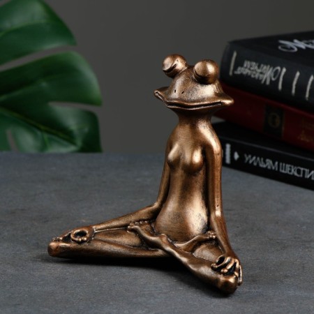 Figure "Frog Yoga in the Lotus Pose" 16x16x6cm, Bronze-1