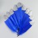 A set of goose feathers 15-20 cm, 10 pcs, blue with silver chips