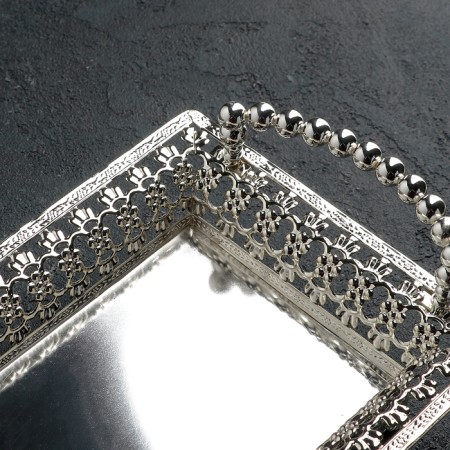 Serving tray "Silver Pearls", 28 × 18 cm, silver color-1