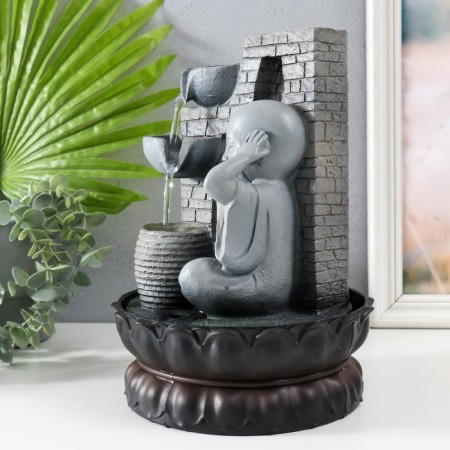 The desktop fountain from the network, the backlight "Little Buddha against the Stone Wall" 27x20x20 cm-2