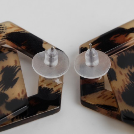 Earrings Plastic "Tanzania" Infinity Leopard, Color-3