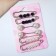 A set of pins (6 pcs.) “Pearls”, 3.5 cm, black and white color in silver