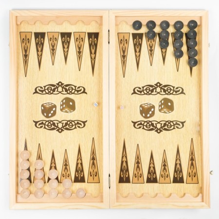 NARDS "Bear with a balalaika", wooden board 60 x 60 cm, with a field for playing checkers-1