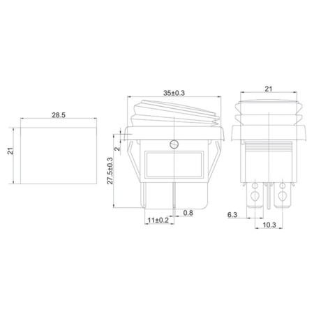 Klavima switch 250V 15A (4C) On -OFF red with moisture protection (RWB-507) rexant-1