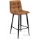 Baric stool for metal/velor, black/brick 43x42x93 cm