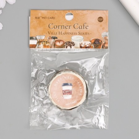 Stick Paper "Coffee sweets and drinks" 1.2 - 2.5 cm 100 pcs in a roll 11x8 cm-4