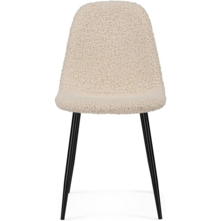 Metal frame chair Lilu Metal/Builder fabric, black/beige 45x52x86 cm-2