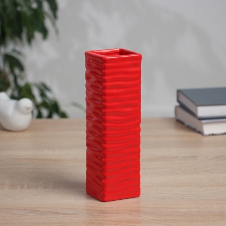 VAZ Coramics Table "Thiago" waves, 18x5.5 cm, red-1