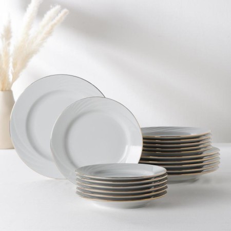 Service of the porcelain “Dove”, 18 objects: D = 17.5 cm, D = 20 cm, D = 24 cm