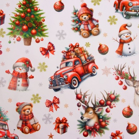New Year's Paper "Snowman in a hat", gloss, 1 sheet, 80 g/m2, 70 x 100 cm-2