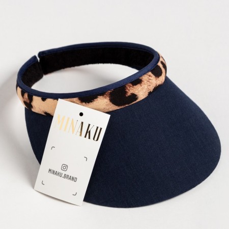 Feminine visor minaku "leopard" color dark blue, rn 56-58-4