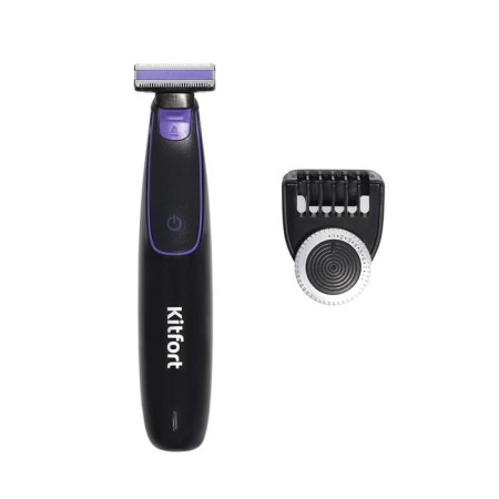 Trimmer KitFort KT-3101, for beard/mustache, 1 nozzle, from battery, black-violet-1