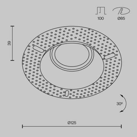 Built-in lamp Technical DL042-01W DOT, 125x125x39 mm, GU10, 1x50W, white color-7