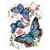 Cross embroidery "Blue butterflies"