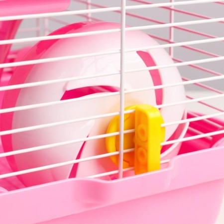 The cage for rodents is equipped, 27 x 19 x 28 cm, pink-8