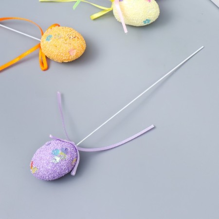 Easter decor on the stick "Egg spying flowers" set 6 pcs egg 3x4 cm 19x3x3 cm-1