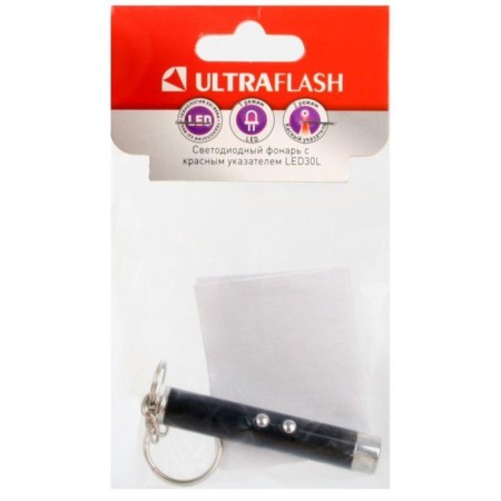 LED30L flashlight (1LED+laser pointer 3XAG3 blist package black.) Ultraflash 12325