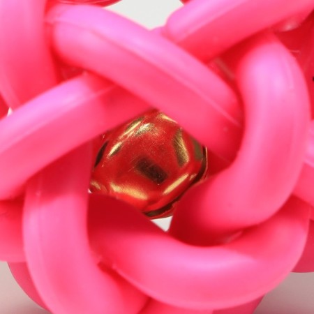 Rubber toy "molecule" with a bell, 4 cm, pink-1