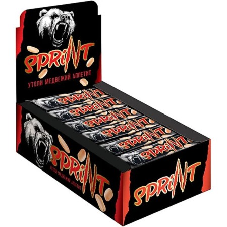 Baton "Sprint" with fried peanuts and soft caramel, 50 g-1
